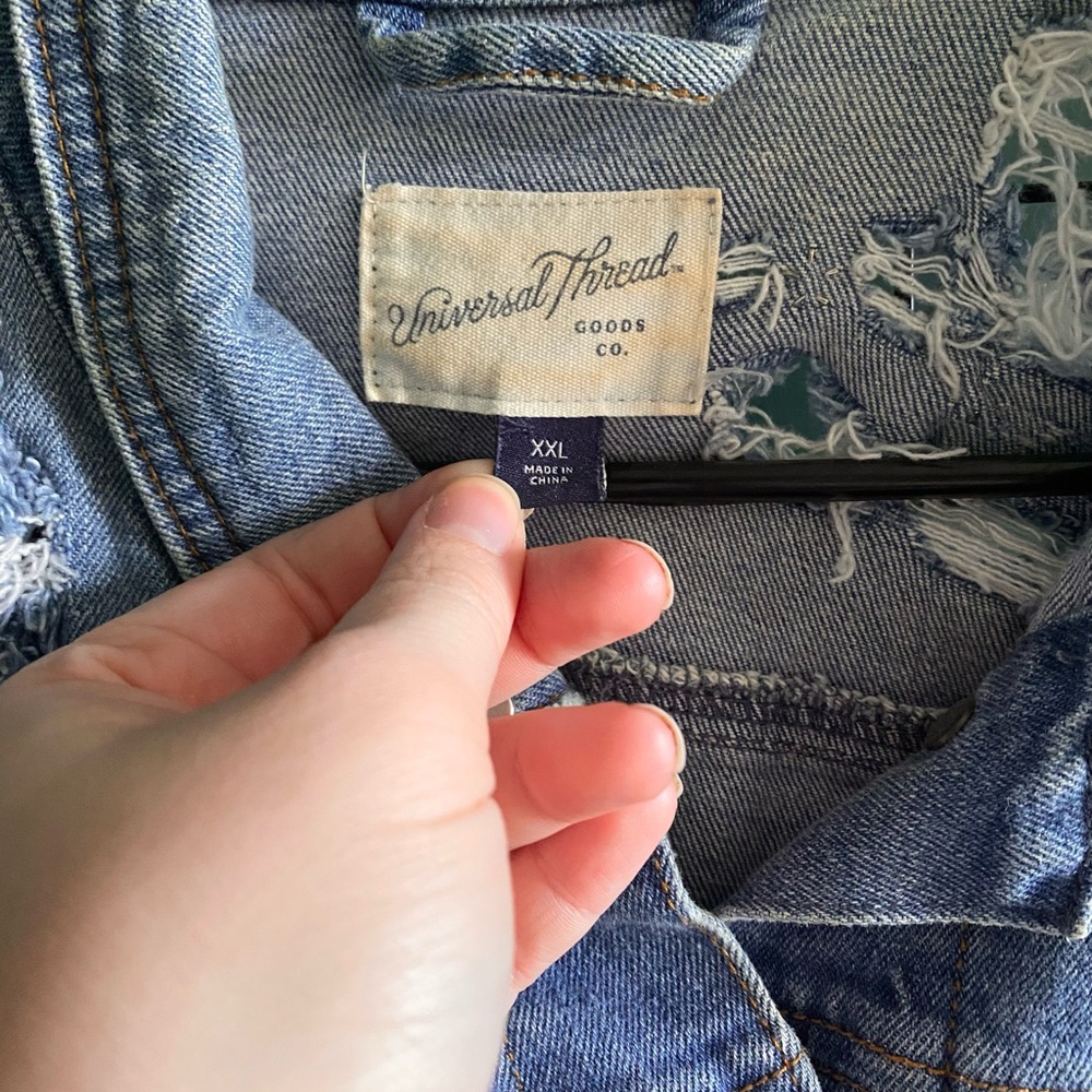 Universal Thread Upcycled Destroyed Denim Jacket - image 6